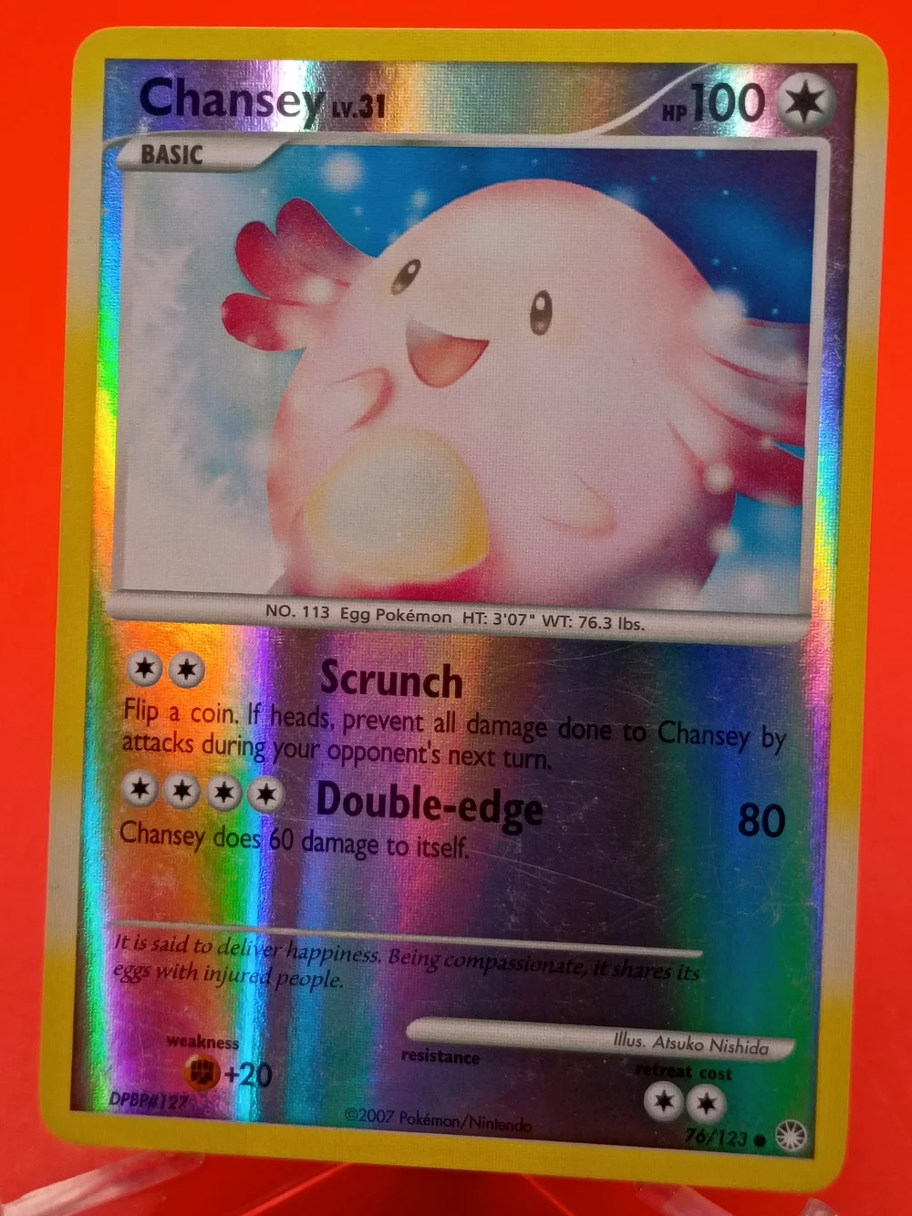 Chansey 76/123 Mysterious Treasures NM-LP Reverse Holo Pokémon